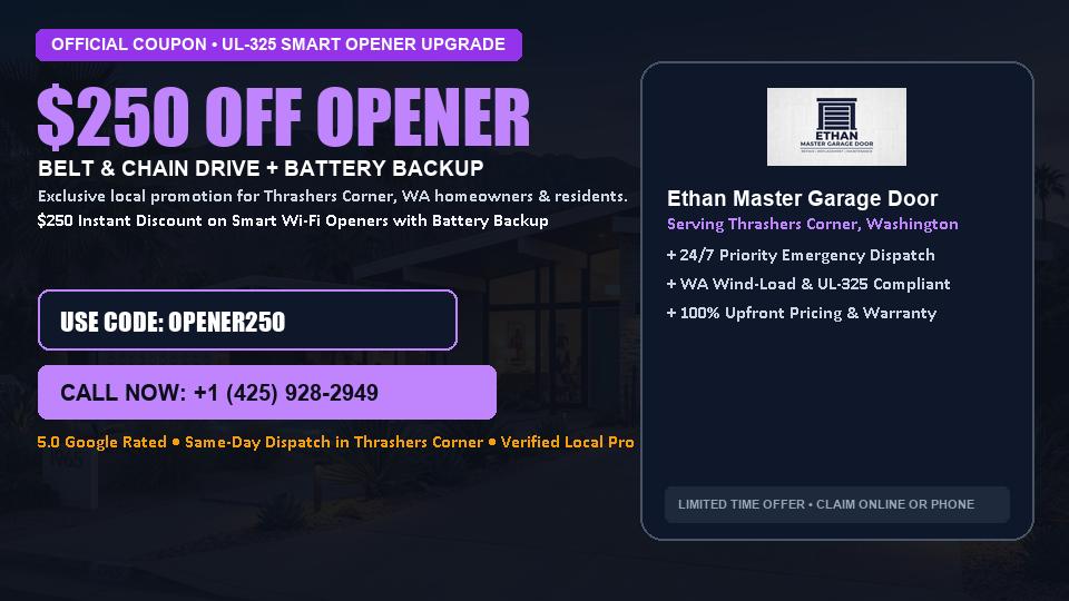 $250 OFF Smart Wi-Fi Garage Door Opener Installation in Thrashers Corner, WA - Ethan Master Garage Door