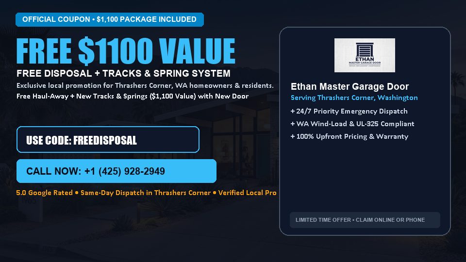 FREE Old Door Haul-Away & Heavy-Duty Tracks in Thrashers Corner, WA - Ethan Master Garage Door