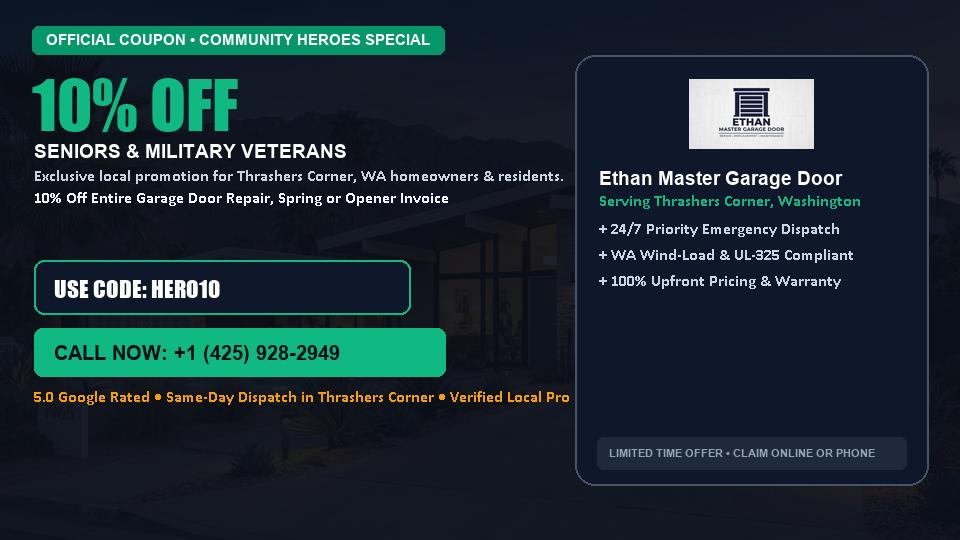 10% OFF Senior, Military & First Responder Discount in Thrashers Corner, WA - Ethan Master Garage Door